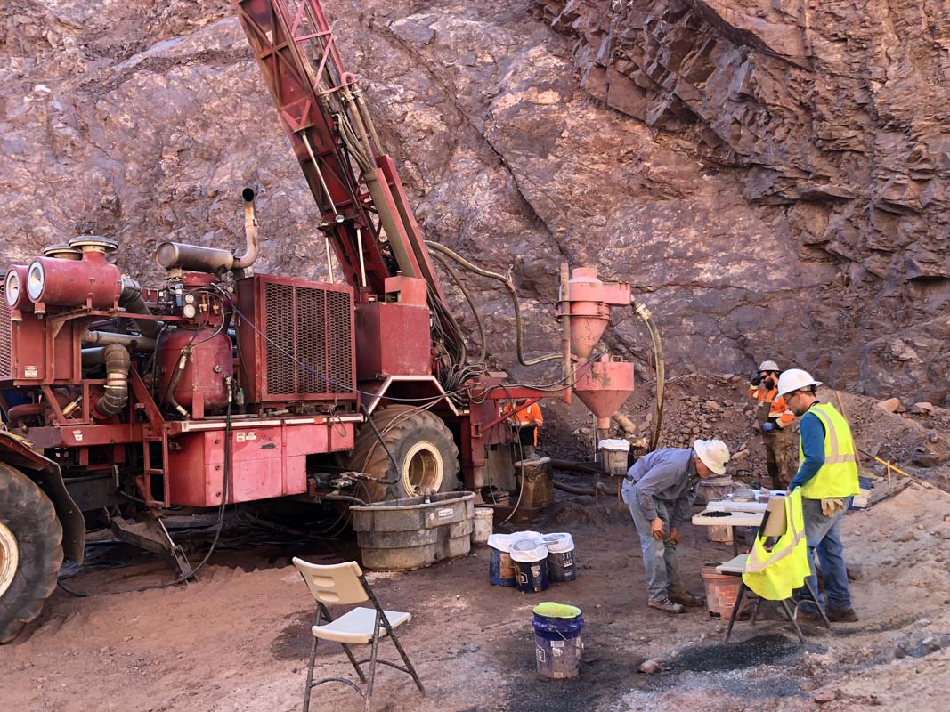 Copperstone Site Geologist Logging RC Chips at Rig